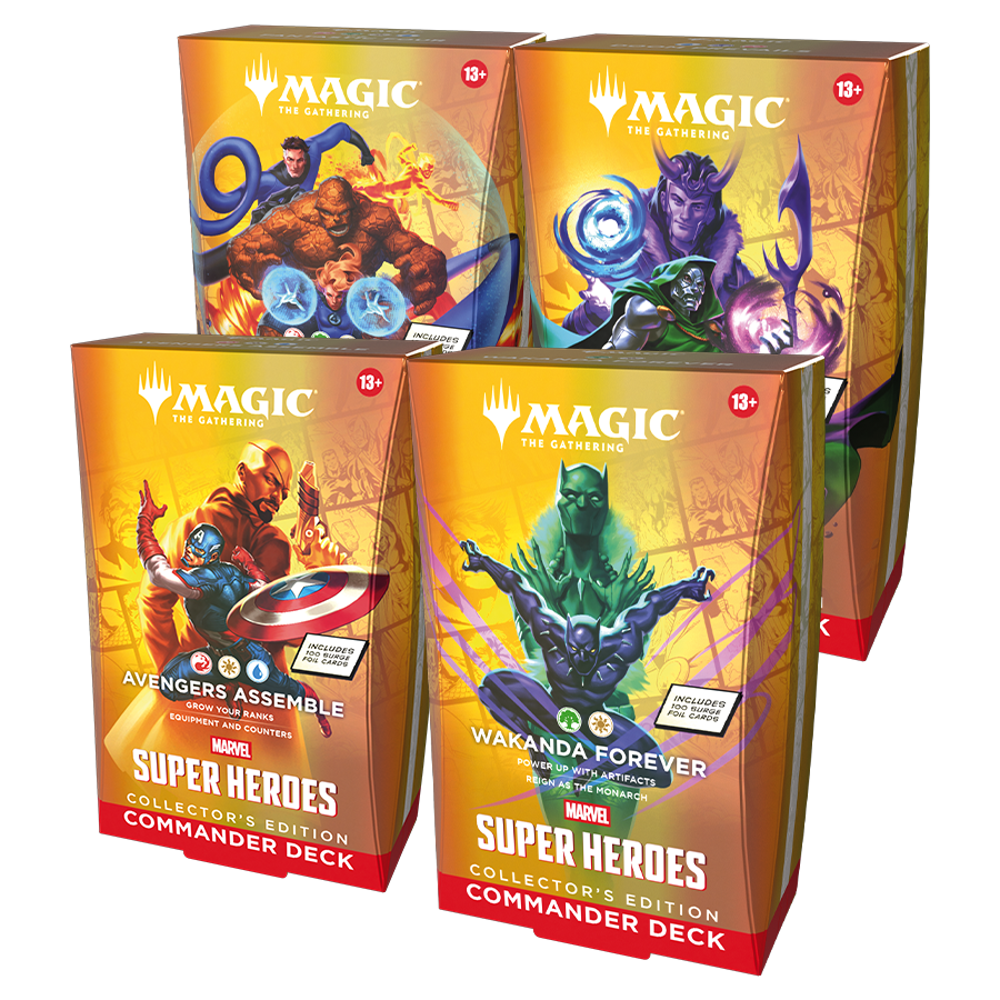 MTG Marvel Super Heroes Commander Decks CE Set of 4 | EU Paper Dealer MTG Marvel Super Heroes Commander Decks CE Set of 4 | EU Paper Dealer