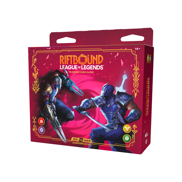 Riftbound: League of Legends TCG – Vendetta Champion Deck Showdown: Zed vs Shen Display (4 Decks) | angleščina | zaprto
